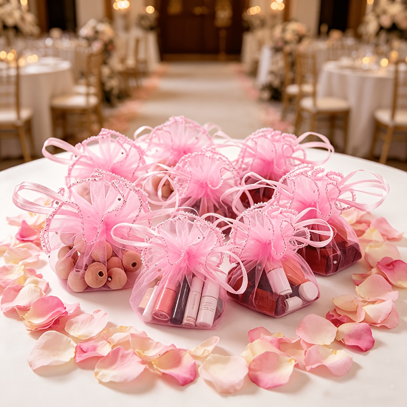 20-pack Small Round Organza Gift Bags for Jewelry